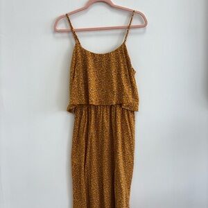 Lush Mustard Floral Midi Dress